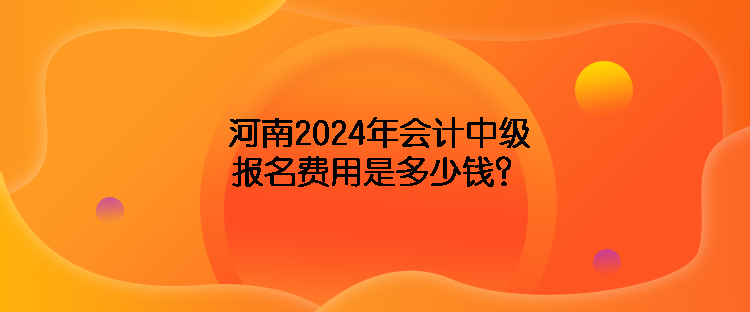 河南2024年會(huì)計(jì)中級報(bào)名費(fèi)用是多少錢？