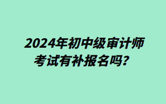 2024年初中級審計師考試有補報名嗎？