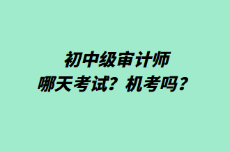 初中級審計師哪天考試？機考嗎？