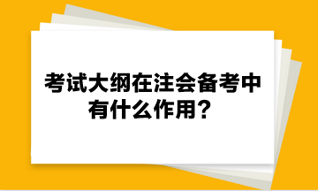 考試大綱在注會(huì)備考中有什么作用？