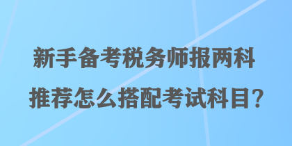 新手備考稅務(wù)師報(bào)兩科推薦怎么搭配考試科目？