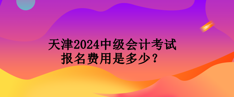 天津2024中級會計考試報名費用是多少？