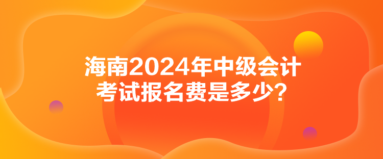 海南2024年中級會計考試報名費(fèi)是多少？