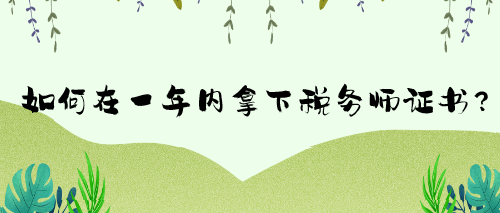 如何在一年內(nèi)拿下稅務(wù)師證書？