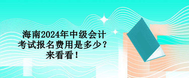 海南2024年中級會計考試報名費用是多少？來看看！