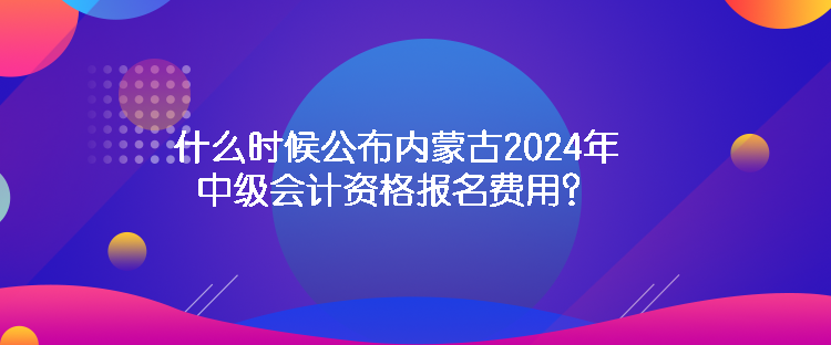 什么時(shí)候公布內(nèi)蒙古2024年中級(jí)會(huì)計(jì)資格報(bào)名費(fèi)用？