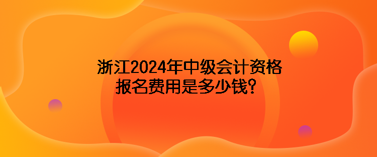 浙江2024年中級會計資格報名費用是多少錢？