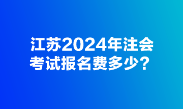 江蘇2024年注會(huì)考試報(bào)名費(fèi)多少？