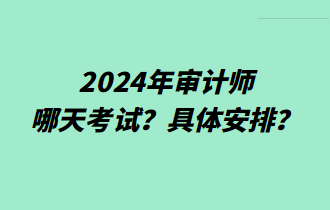 2024年審計(jì)師哪天考試？具體安排？