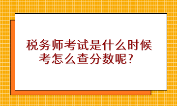 稅務(wù)師考試是什么時(shí)候考怎么查分?jǐn)?shù)呢？