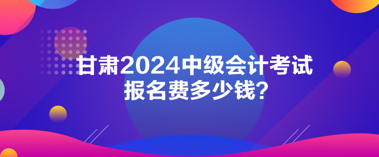 甘肅2024中級(jí)會(huì)計(jì)考試報(bào)名費(fèi)多少錢(qián)？