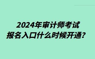 2024年審計師考試報名入口什么時候開通？