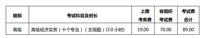 山西高級經(jīng)濟(jì)師考試費