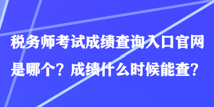 稅務(wù)師考試成績查詢?nèi)肟诠倬W(wǎng)是哪個？成績什么時候能查？