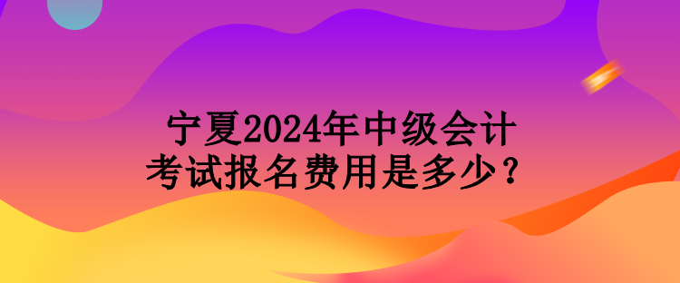 寧夏2024年中級會計考試報名費用是多少？