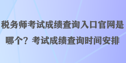 稅務(wù)師考試成績(jī)查詢?nèi)肟诠倬W(wǎng)是哪個(gè)？考試成績(jī)查詢時(shí)間安排