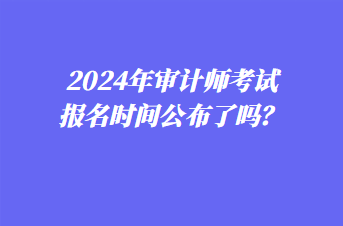 2024年審計(jì)師考試報(bào)名時(shí)間公布了嗎？