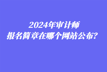 2024年審計(jì)師報(bào)名簡(jiǎn)章在哪個(gè)網(wǎng)站公布？