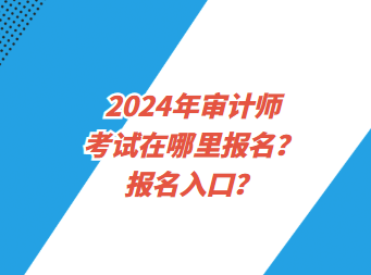 2024年審計(jì)師考試在哪里報(bào)名？報(bào)名入口？