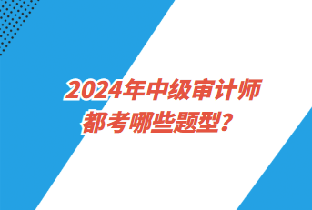 2024年中級審計師都考哪些題型？