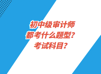 初中級審計師都考什么題型？考試科目？