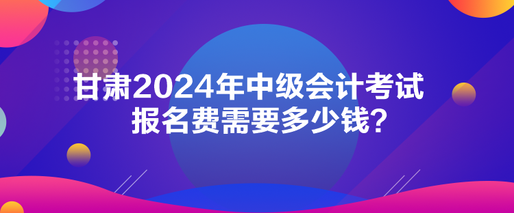 甘肅2024年中級會計(jì)考試報(bào)名費(fèi)需要多少錢？