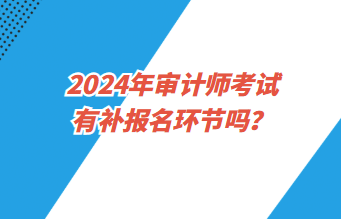 2024年審計師考試報名有補報名環(huán)節(jié)嗎？