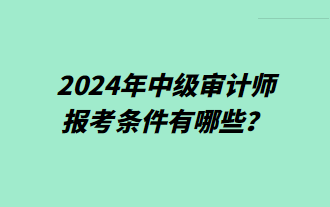 2024年中級(jí)審計(jì)師報(bào)考條件有哪些？