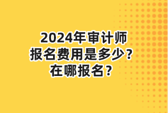 2024年審計(jì)師報(bào)名費(fèi)用是多少？在哪報(bào)名？