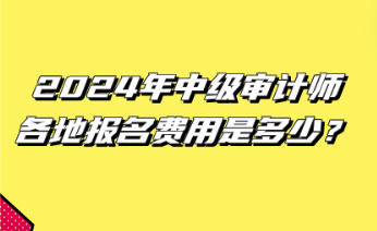 2024年中級審計師各地報名費用是多少？