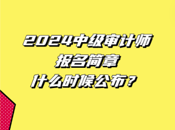 2024中級(jí)審計(jì)師報(bào)名簡(jiǎn)章什么時(shí)候公布？