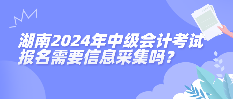 湖南2024年中級會計考試報名信息采集