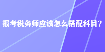 報(bào)考稅務(wù)師應(yīng)該怎么搭配科目？