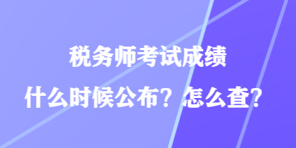 稅務(wù)師考試成績什么時候公布？怎么查？