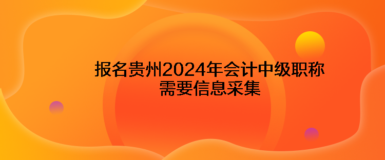 報(bào)名貴州2024年會計(jì)中級職稱需要信息采集