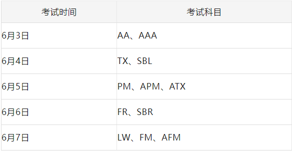 6月考試時間