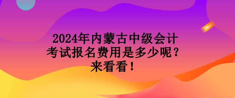 2024年內(nèi)蒙古中級會計考試報名費用是多少呢？來看看！