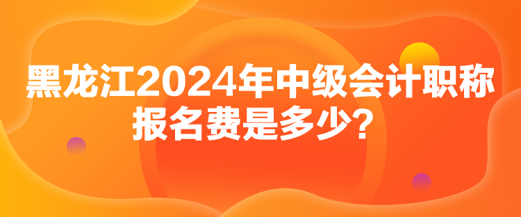 黑龍江2024年中級會計職稱報名費是多少？