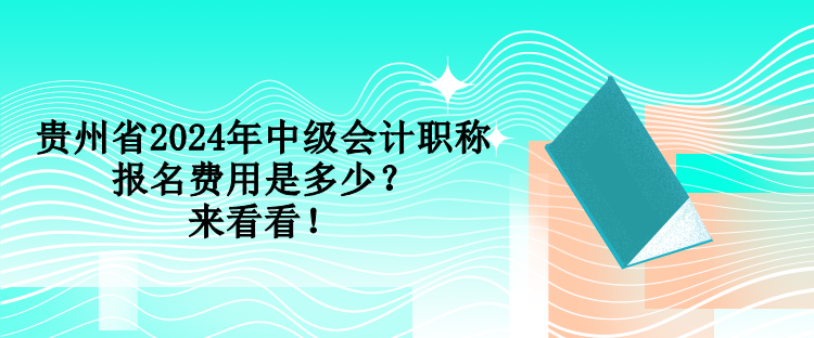 貴州省2024年中級會計職稱報名費用是多少？來看看！