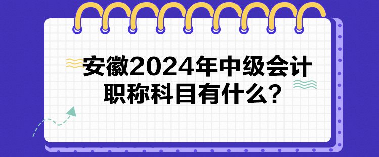 安徽2024年中級會計職稱科目有什么？