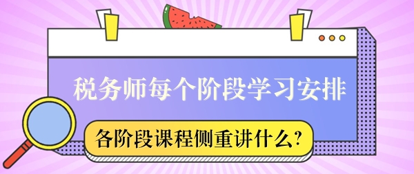 稅務(wù)師課程每個(gè)階段側(cè)重講什么？怎么安排學(xué)習(xí)？