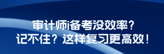 審計(jì)師i備考沒(méi)效率？記不??？這樣復(fù)習(xí)更高效！