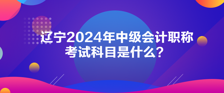 遼寧2024年中級(jí)會(huì)計(jì)職稱考試科目是什么？