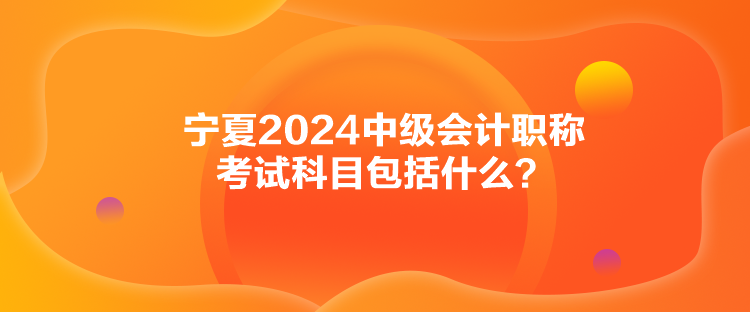 寧夏2024中級(jí)會(huì)計(jì)職稱考試科目包括什么？