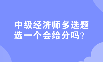 中級(jí)經(jīng)濟(jì)師多選題選一個(gè)會(huì)給分嗎？