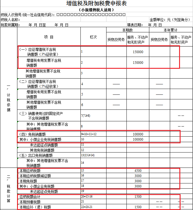 小規(guī)模納稅人增值稅申報(bào)表