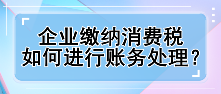 企業(yè)繳納消費稅如何進行賬務(wù)處理？