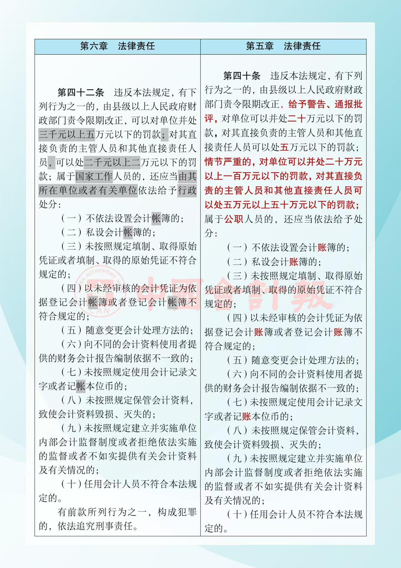 《中華人民共和國(guó)會(huì)計(jì)法》修改前后對(duì)照表12